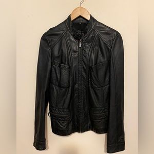 Leather zip Jacket for women